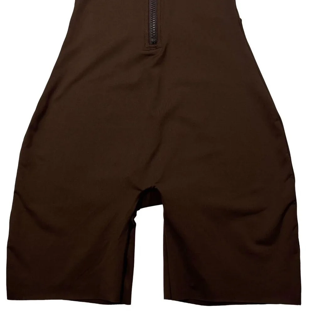 SKIMS Mock Neck Cycle Swimsuit Cocoa Womens XXS